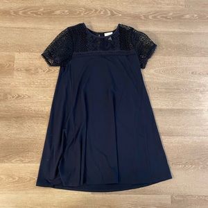 Blue dress with lace detail, M
